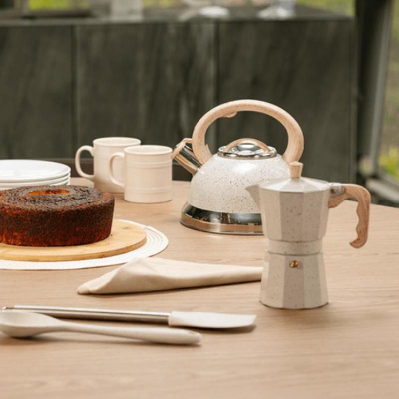Kit Chaleira com Apito Fundo de Indução com Cafeteira Italiana de